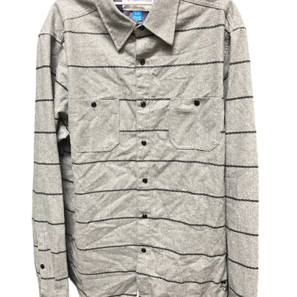 Crooks and Castle Grey Striped Button Up Mens Large